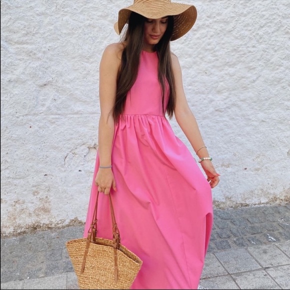 Nwt zara poplin halter midi dress - Picture 2 of 6